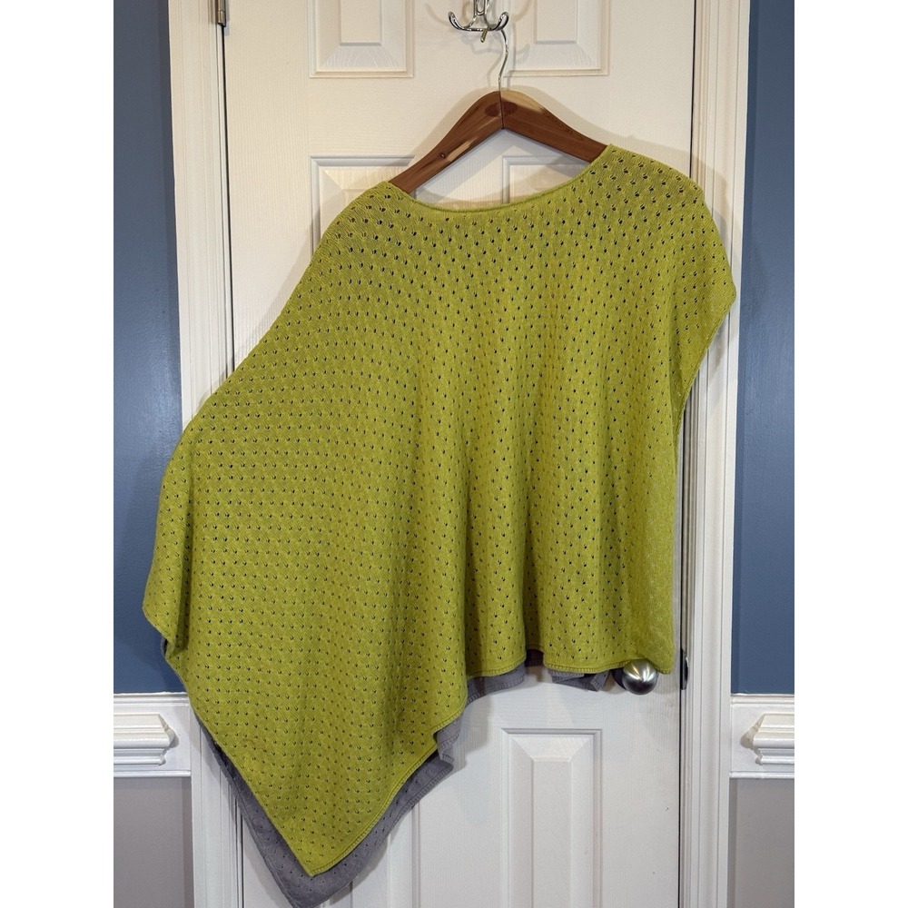 Margaret Winters Green And Grey Lagenlook Colorblock Shrug Small USA
